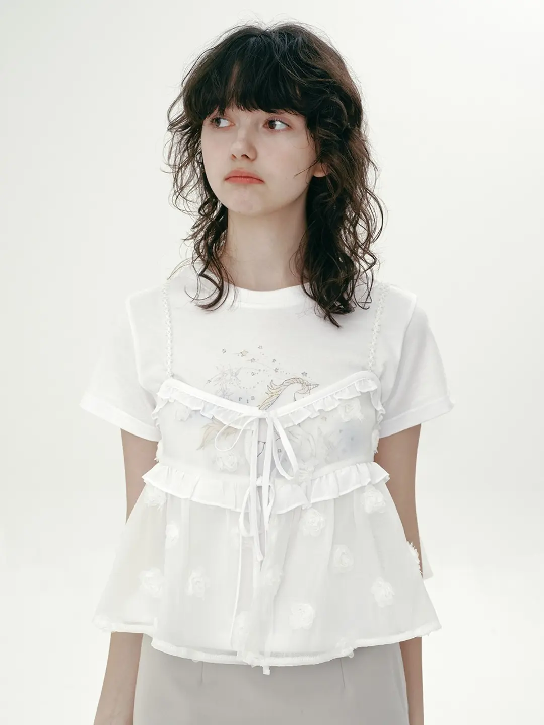 마가린핑거스 ROSE FRILL BUSTIER (WHITE) 상품 이미지 2