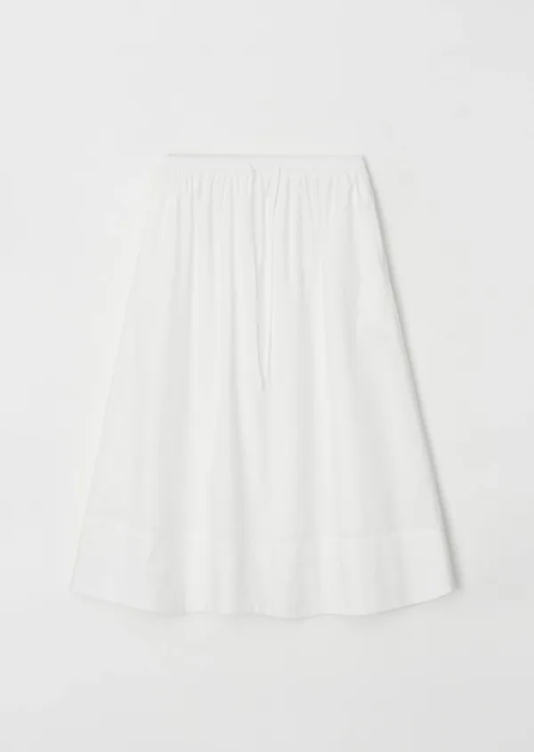 cotton full long skirt-ivory