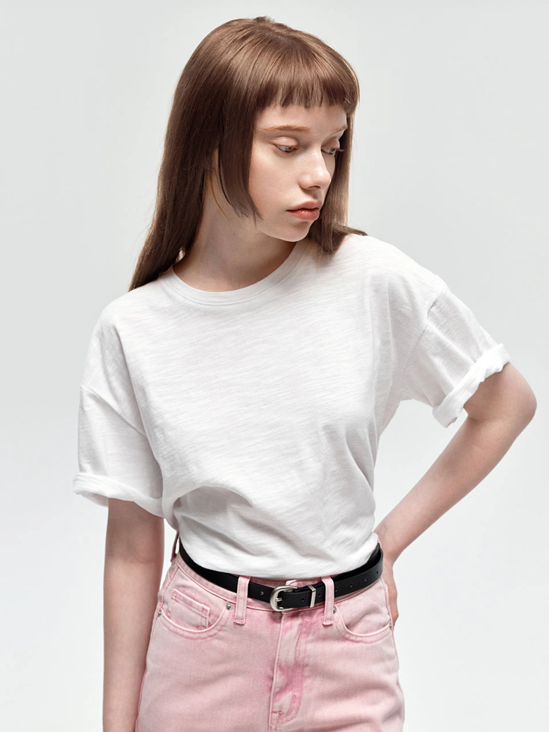 시티브리즈 슬라브 루즈핏 반팔 티셔츠_WHITE 상품 이미지 2