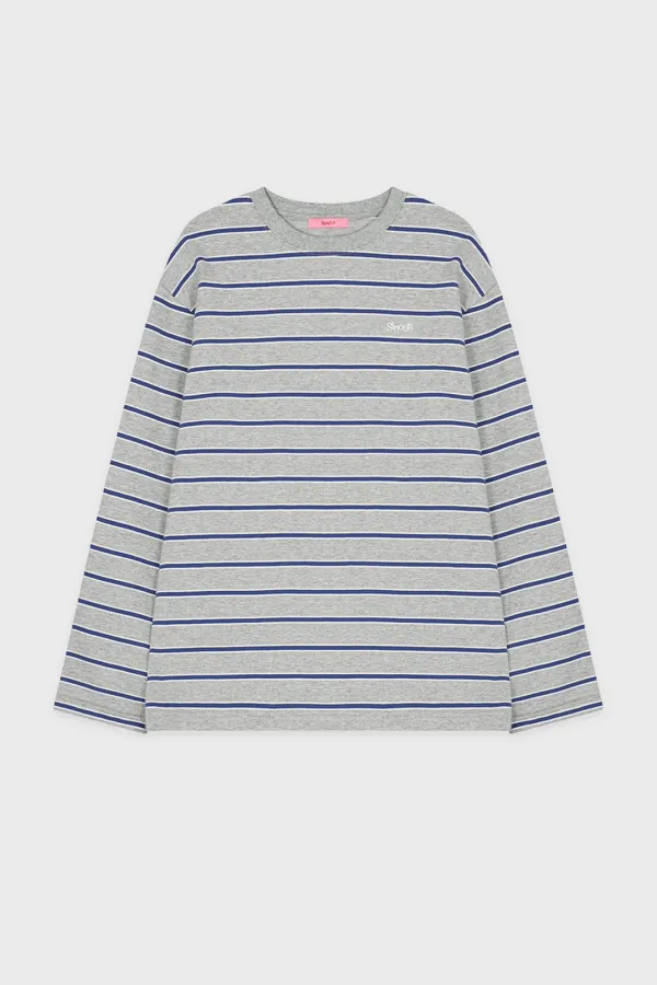 Multi Stripe Long Sleeve (Melange Grey)