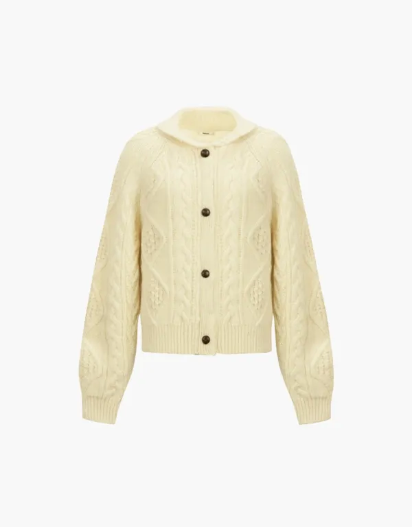 fisherman cable cardigan - butter