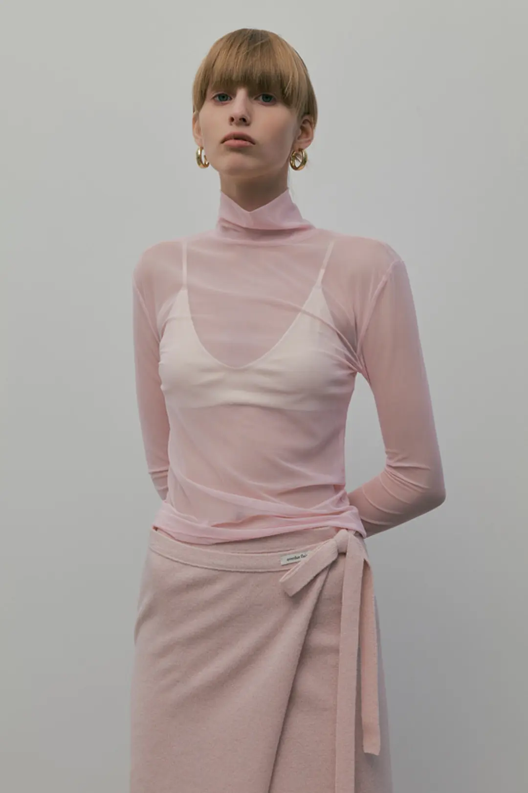 오버듀플레어 MESH POLA TOP_PINK 상품 이미지 2