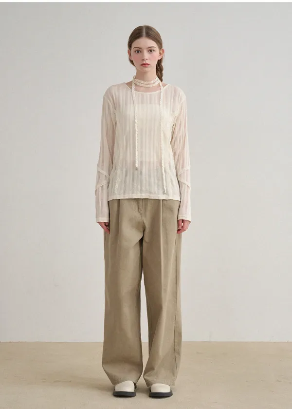  [44-120]  Ballet Blanc Lace Tee  발레블랑 레이스 티 (봄-여름-일상-데일리룩-출근룩-캠퍼스룩-빈티지-캐주얼-보트넥-레이스-넥스트랩-빅사이즈-자체제작) 