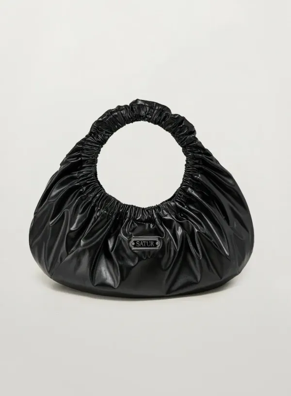 Scrunchie Medium Shoulder Bag - Black