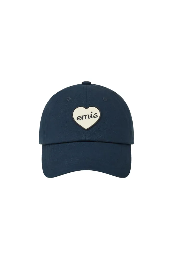 HEART RUBBER PATCH BALL CAP-NAVY