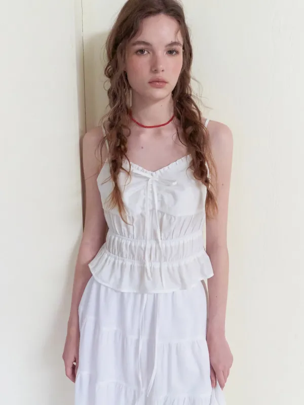 Smocked Cami Blouse, White