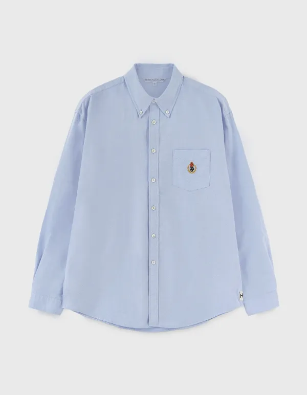 CREST WASHED OXFORD SHIRT / Sky Blue