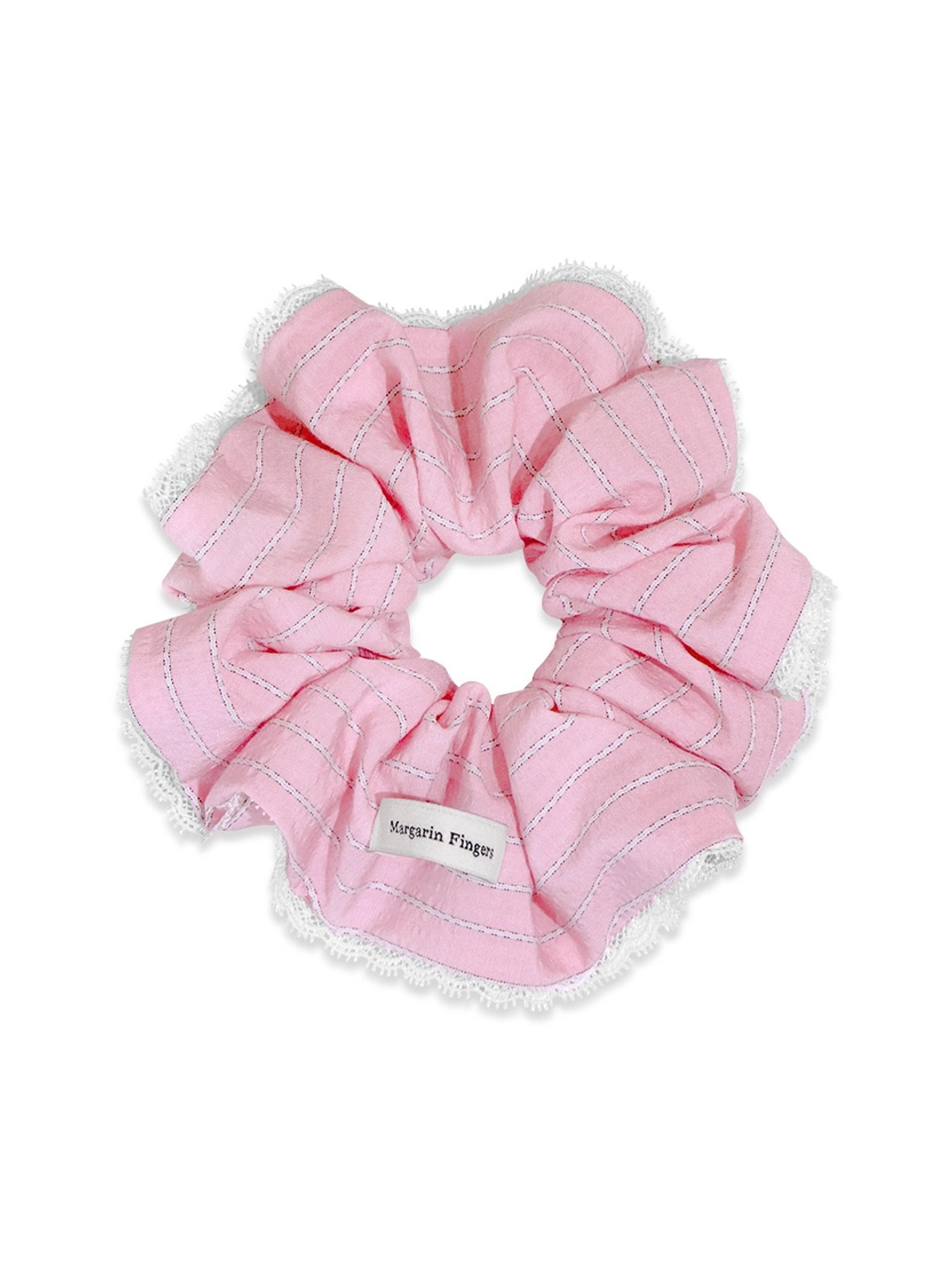 마가린핑거스 STRIPED LACE SCRUNCH (PINK) 상품 이미지 2