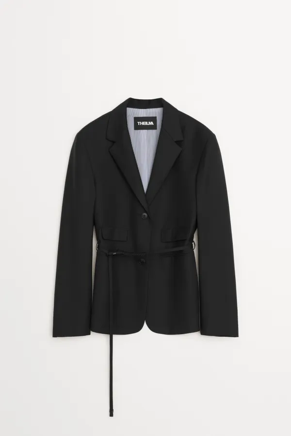 College Belted Jacket black