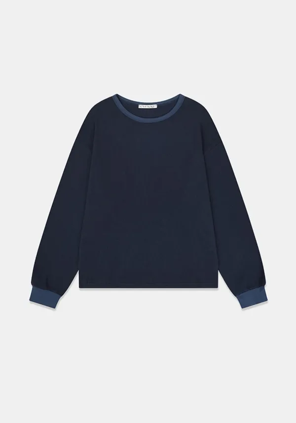 Waffle long sleeve (Navy)