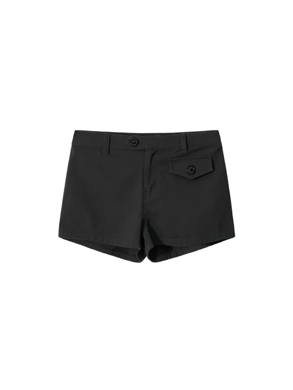 Pocketed Mini Shorts Charcoal