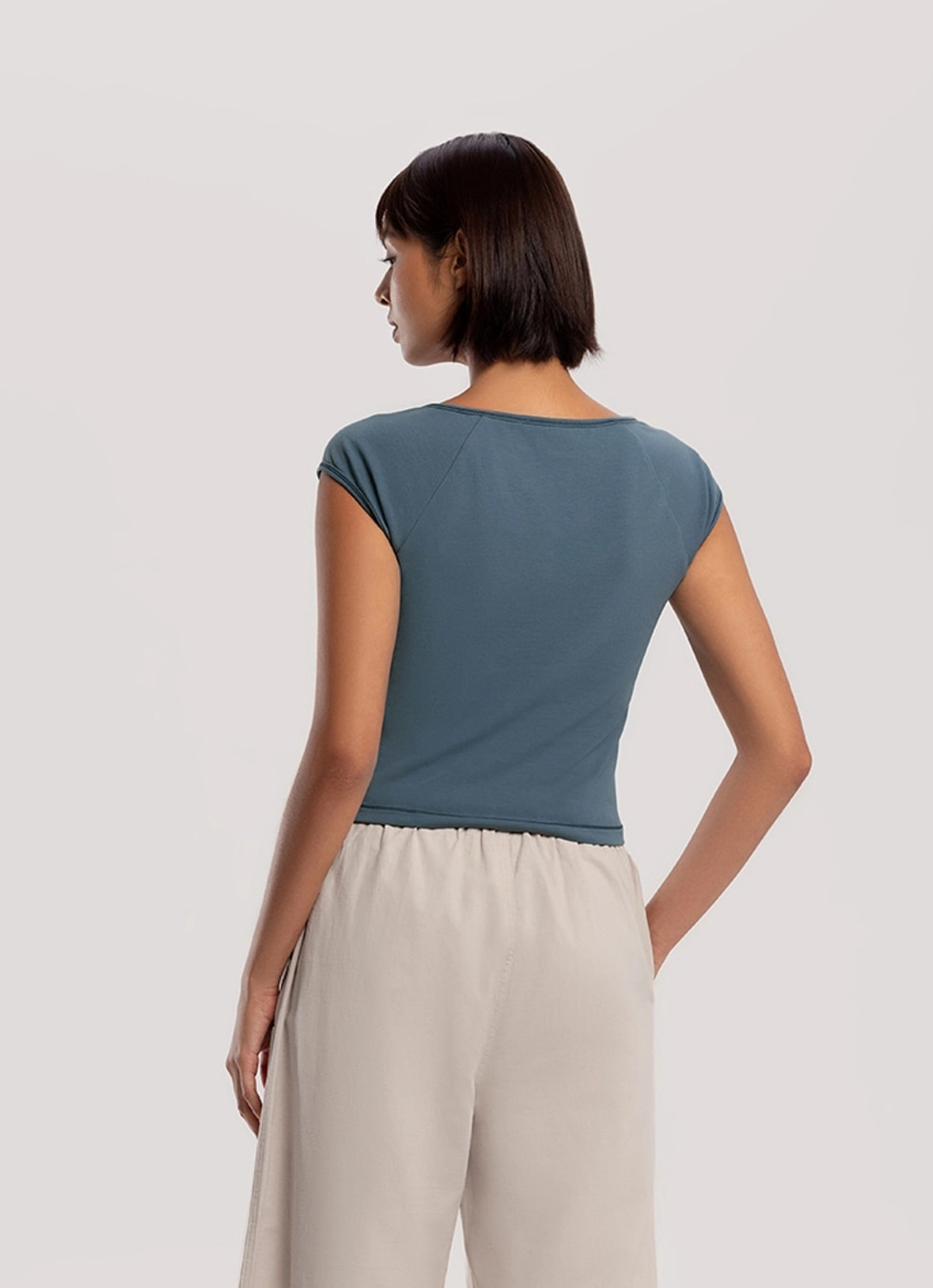 부디무드라 Keyhole raglan short sleeve_Bluefin 상품 이미지 1