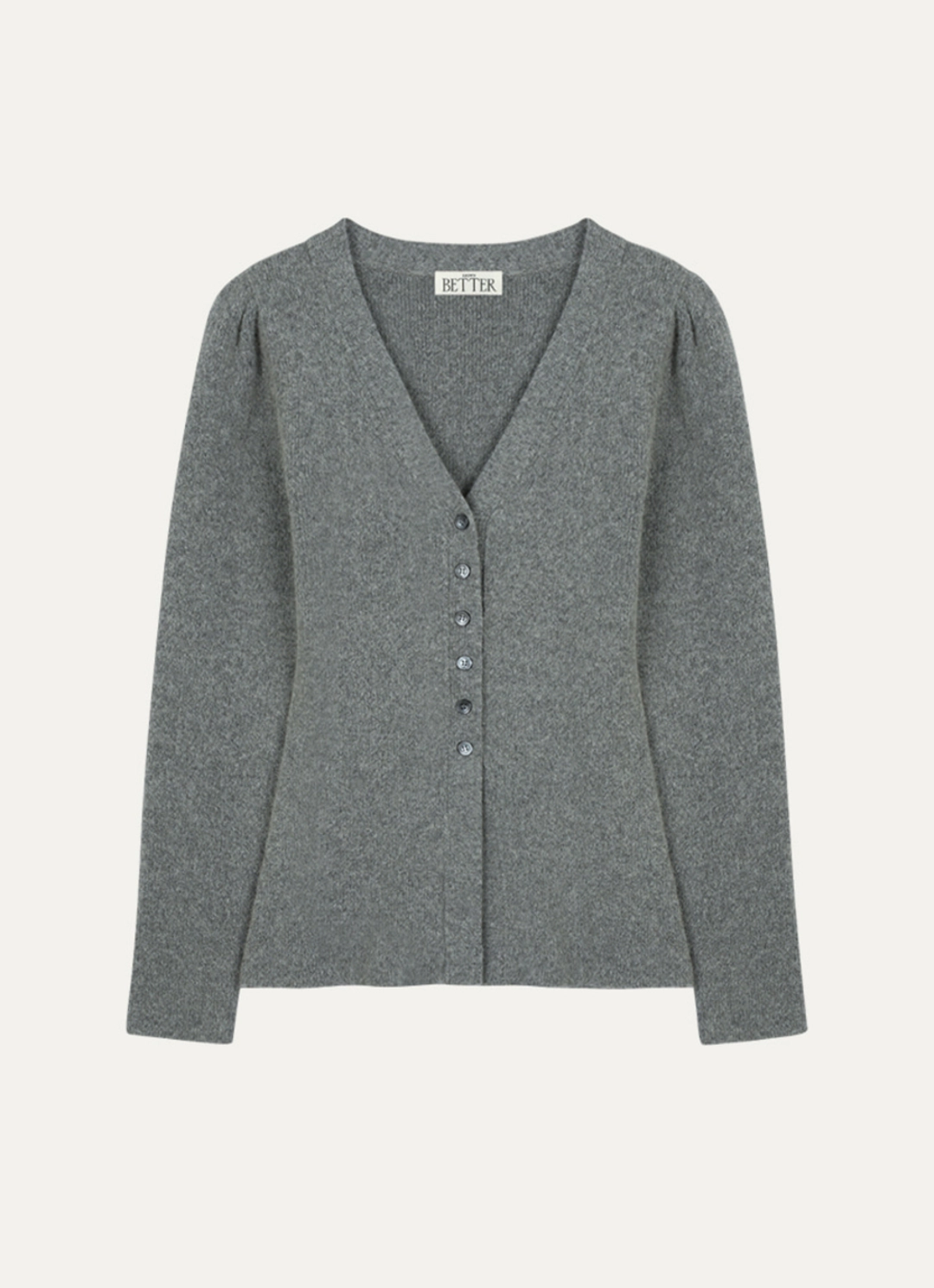 노운베러 Volume sleeve V-neck knit cardigan [KNFW03CD04]_Gray 상품 이미지 3