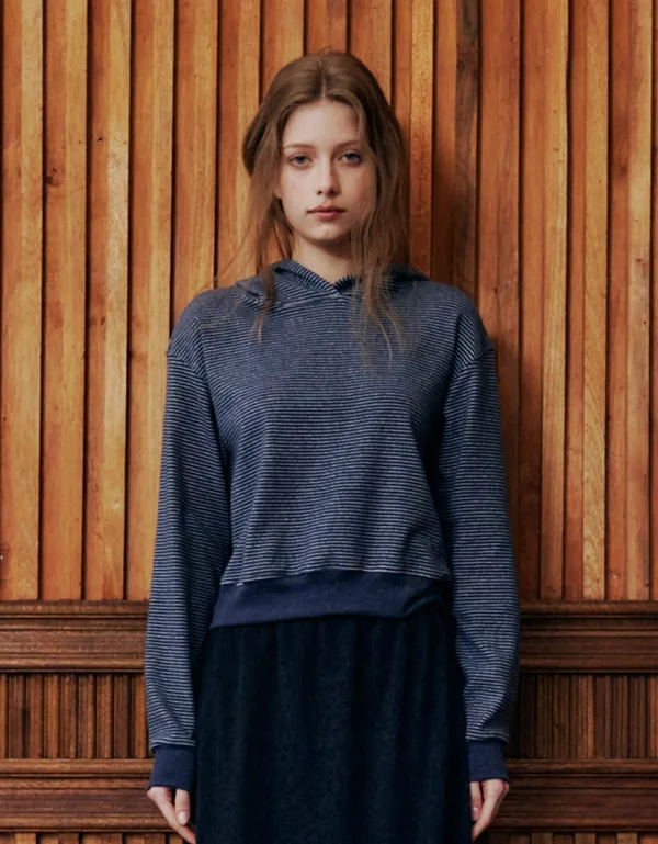 Cozy Stripe Hoodie (Navy)