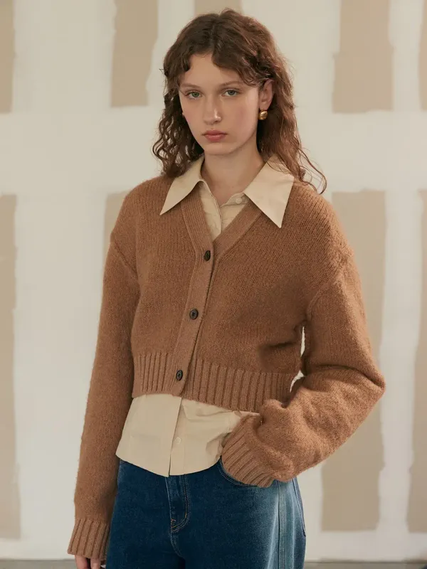 Latt Alpaca Cardigan Dark Beige