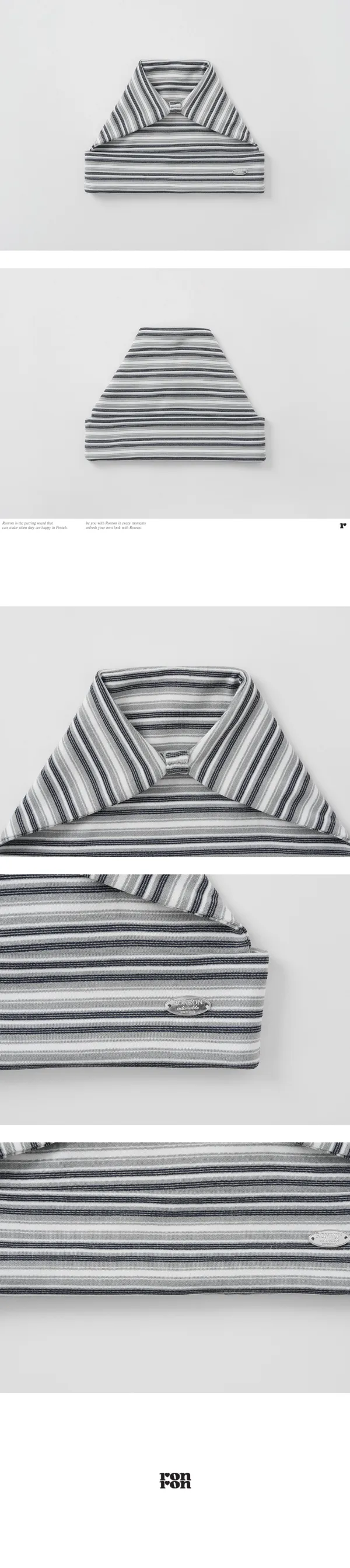 STRIPE KNOT SQUARE BEANIE GREY