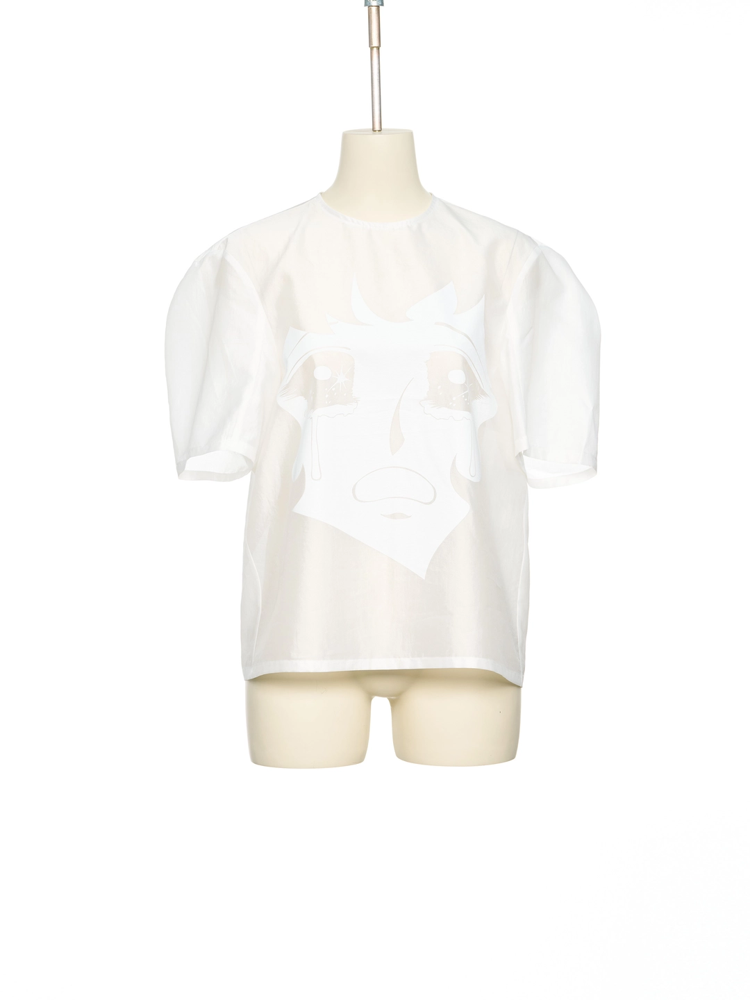 푸쉬버튼 PS26 WHITE CRYING GIRL PRINTED SHEER BLOUSE 상품 이미지 1
