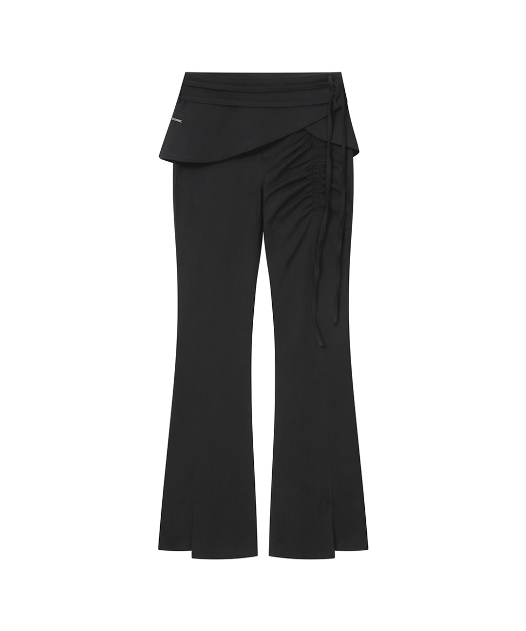 미세키서울 [레이 PICK] Side shirring string mini skirt pants set BLACK 상품 이미지 1