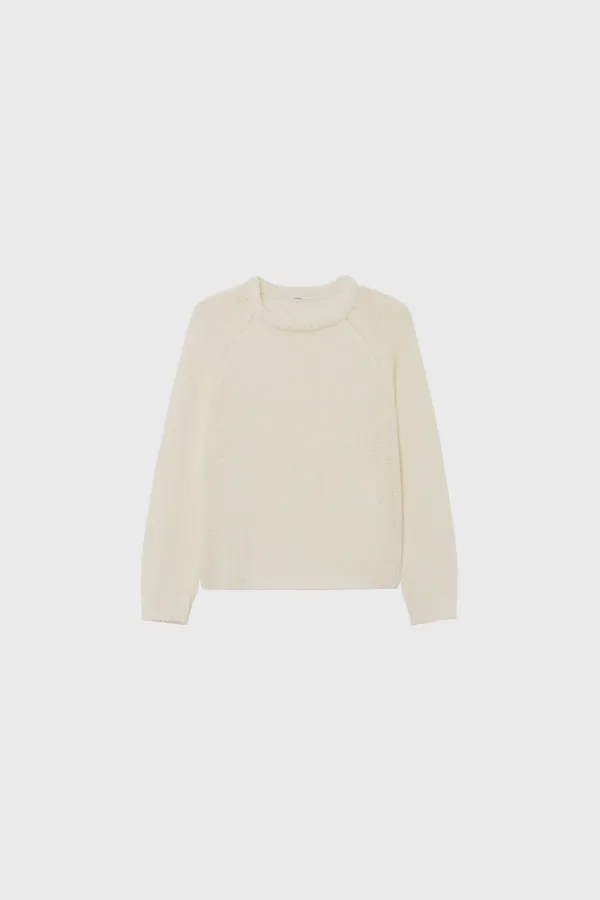 Boat neck knit (ivory / brown)