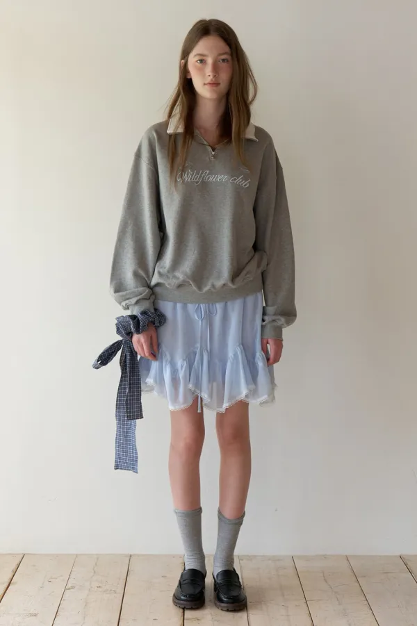 Gather Chiffon Skirt (Blue)