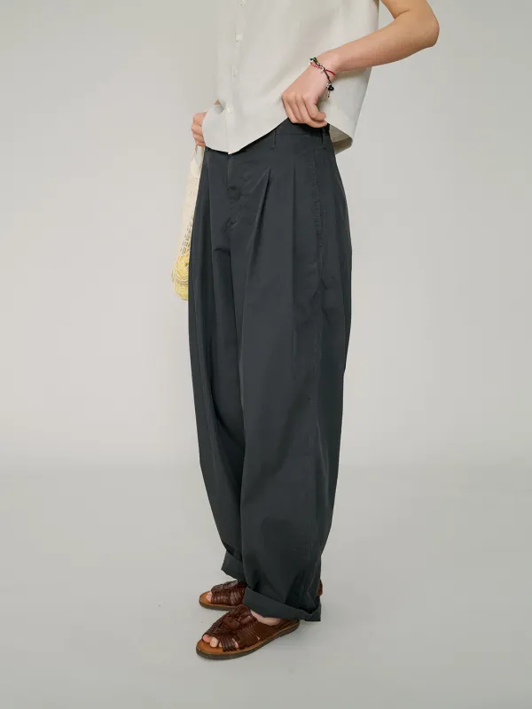 [2nd] Tide wide tuck pants_Vintage black