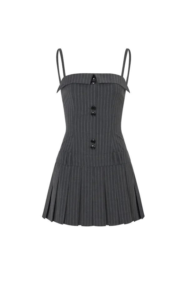 HEART TOP DRESS grey