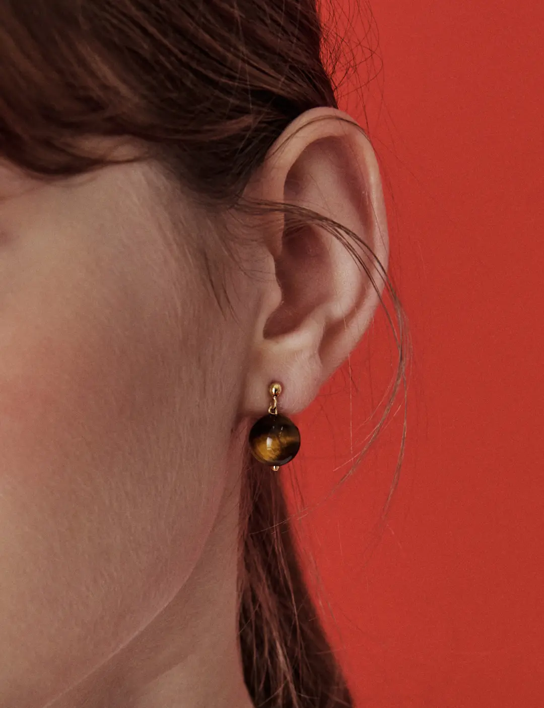 에뜨리브 Brown Tiger Eye Earrings 상품 이미지 2
