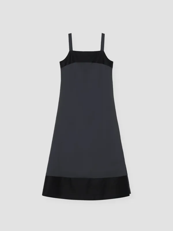 CONTRAST SATIN SLEEVELESS OPS_CHARCOAL_OE3C2MOP92CHL