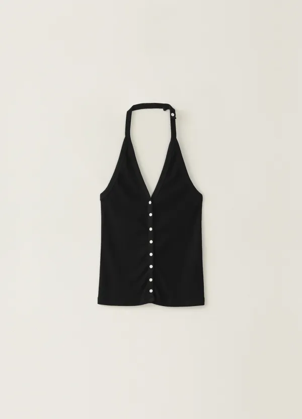 3RD / Halterneck Open Sleeveless - Black