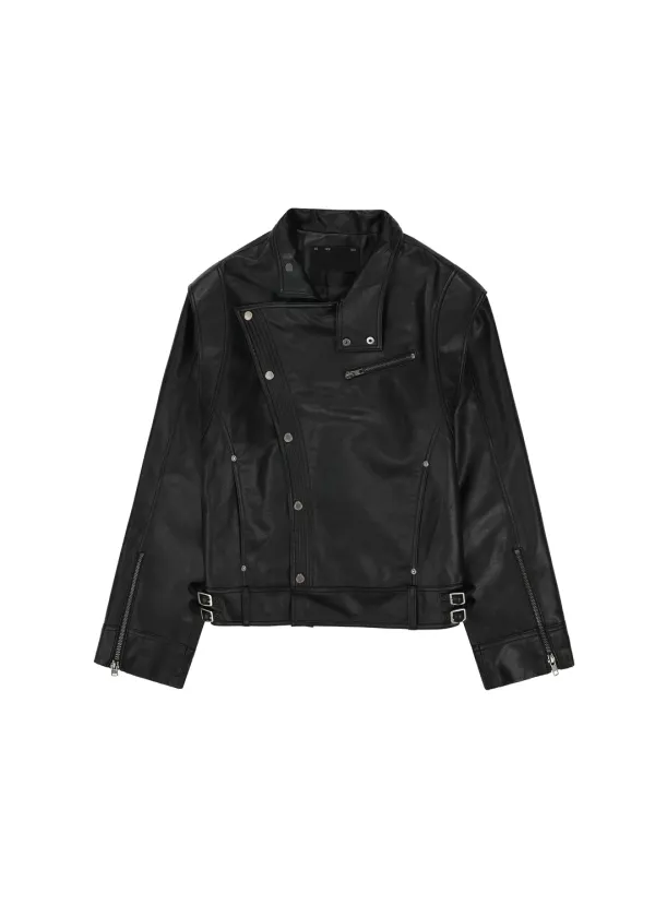 ASYMMETRICAL RIDER JACKET, BLACK