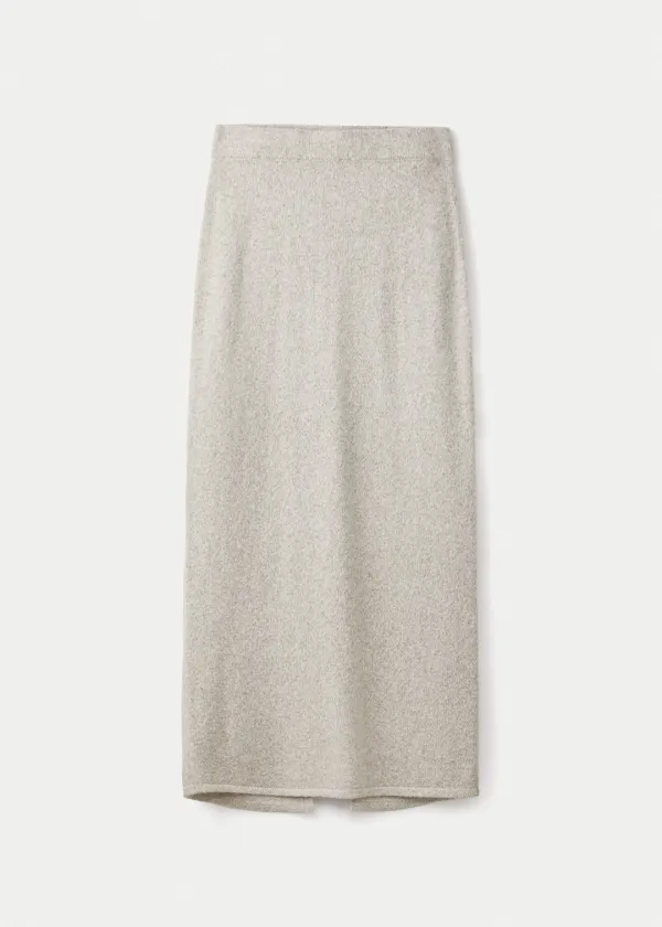 Baby alpaca maxi skirt_Bone