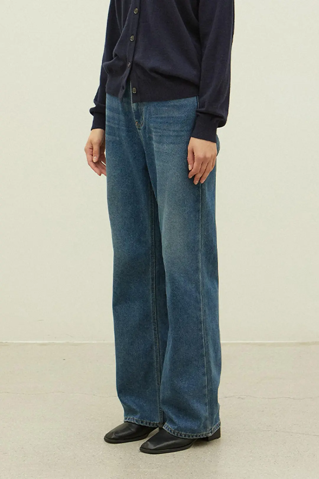 오브오브 Colin Fleece Wide Denim_Indigo 상품 이미지 1