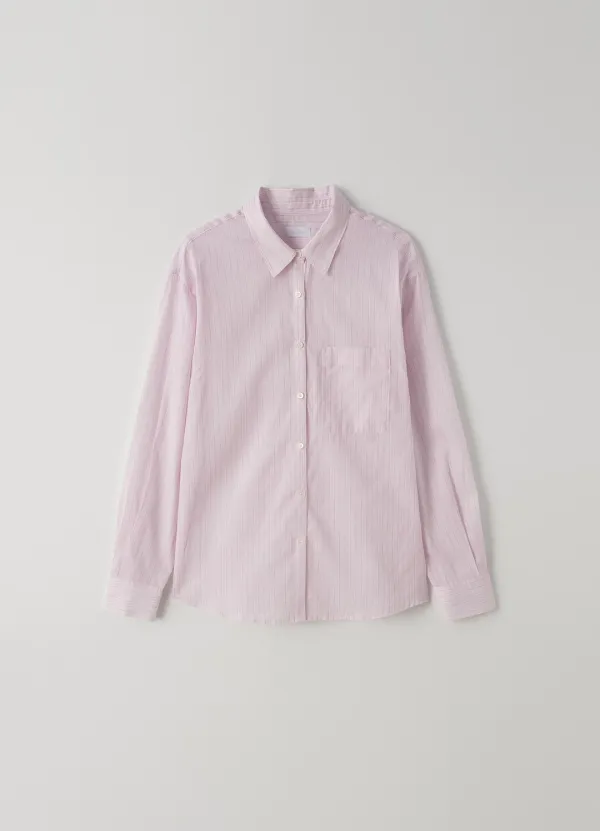 Pauline Stripe Shirt (Pink) (fabric by JAPAN)