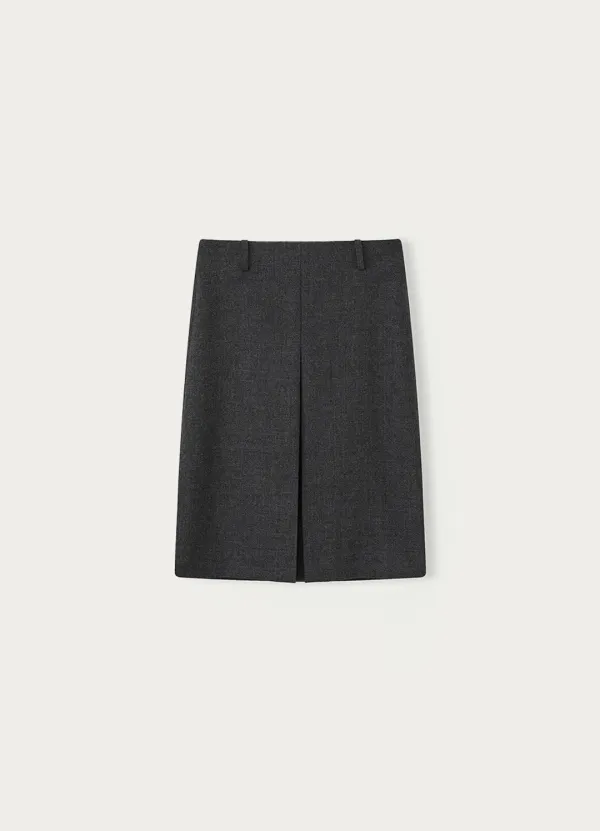 Lune a-line wool skirt (Charcoal)