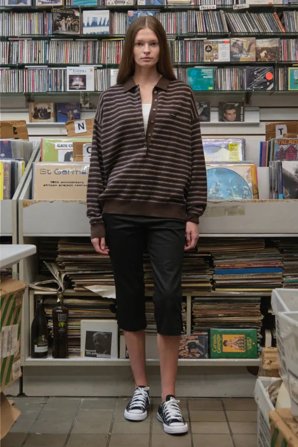 Brody Wool Stripe Knit - Brown