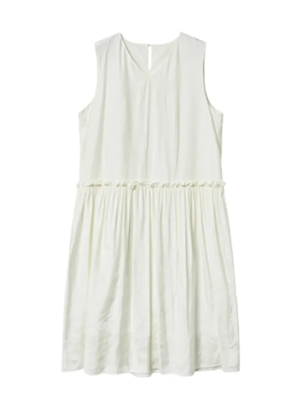 (2COLOR)TIE FRILL LONG ONE PIECE