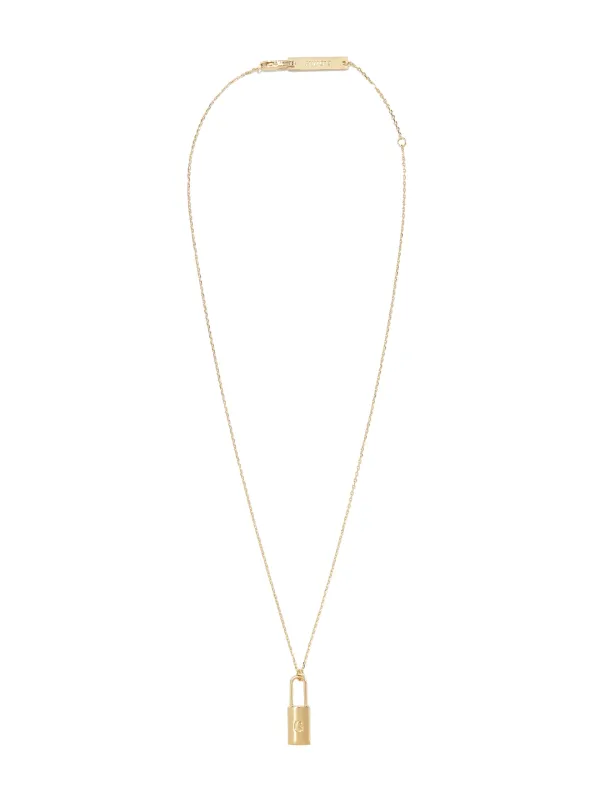 LOCK INITIAL NECKLACE (GOLD)