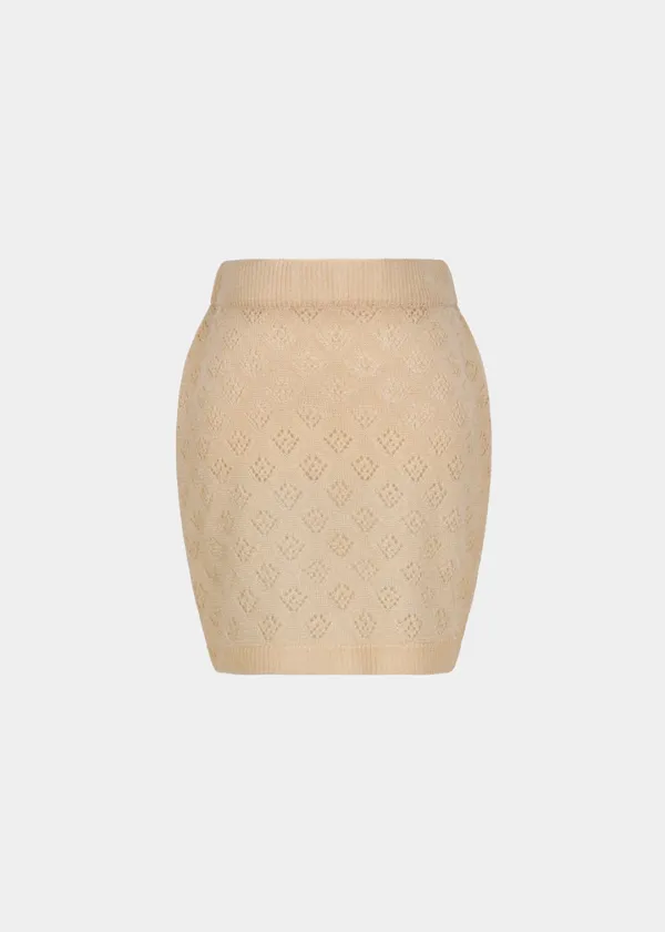 W SKASHI KNIT MINI SKIRT - IVORY