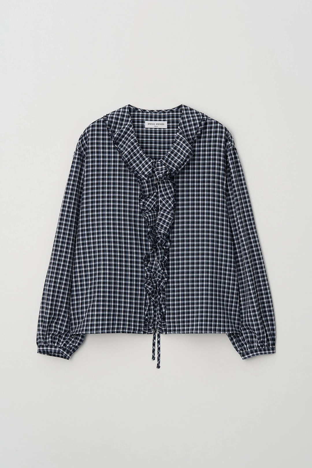 브렌다 브렌든 double frill blouse - check 상품 이미지 2