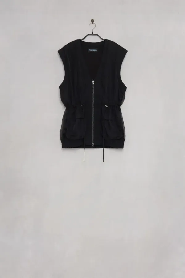 Hazel Chiffon Vest black