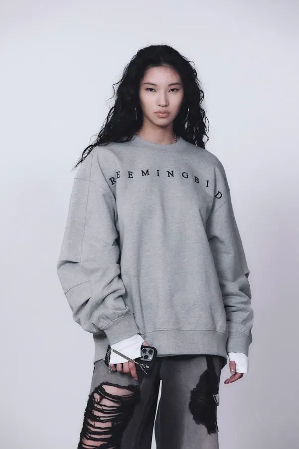 Horizon Logo Sweat Shirt [ Melange Gray ]