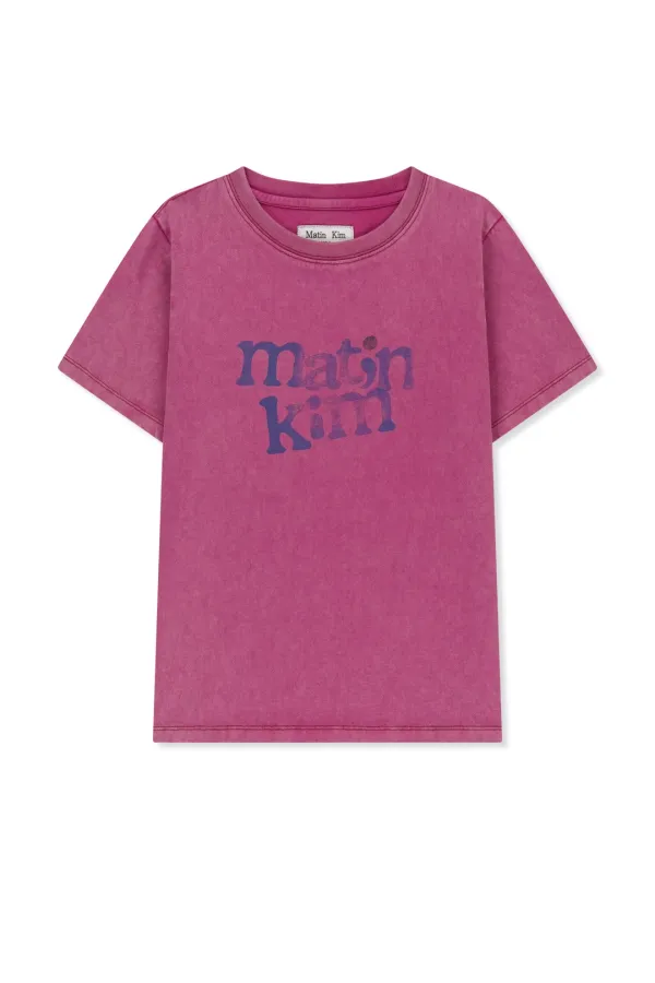 ROUND LOGO GRAFFITI SLIM TOP IN PINK