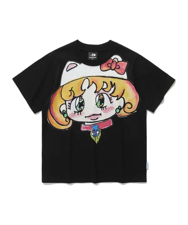 [x soulpusssy cat]ghostsoulgirl cat tee[black]