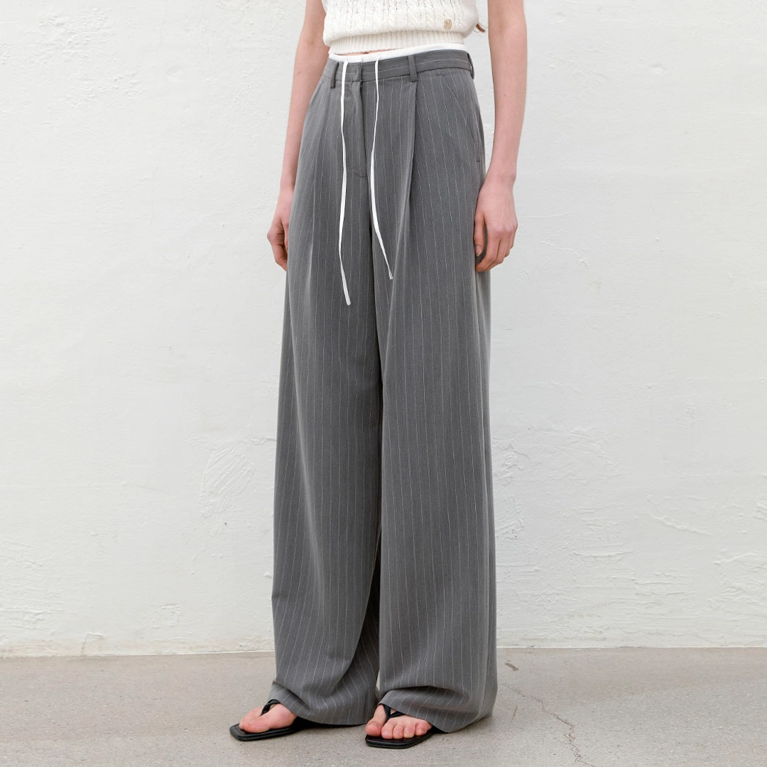 아뜰리에 나인 (Z-PT-5643)MIA DOUBLE WAIST STRIPE PANTS 상품 이미지 2