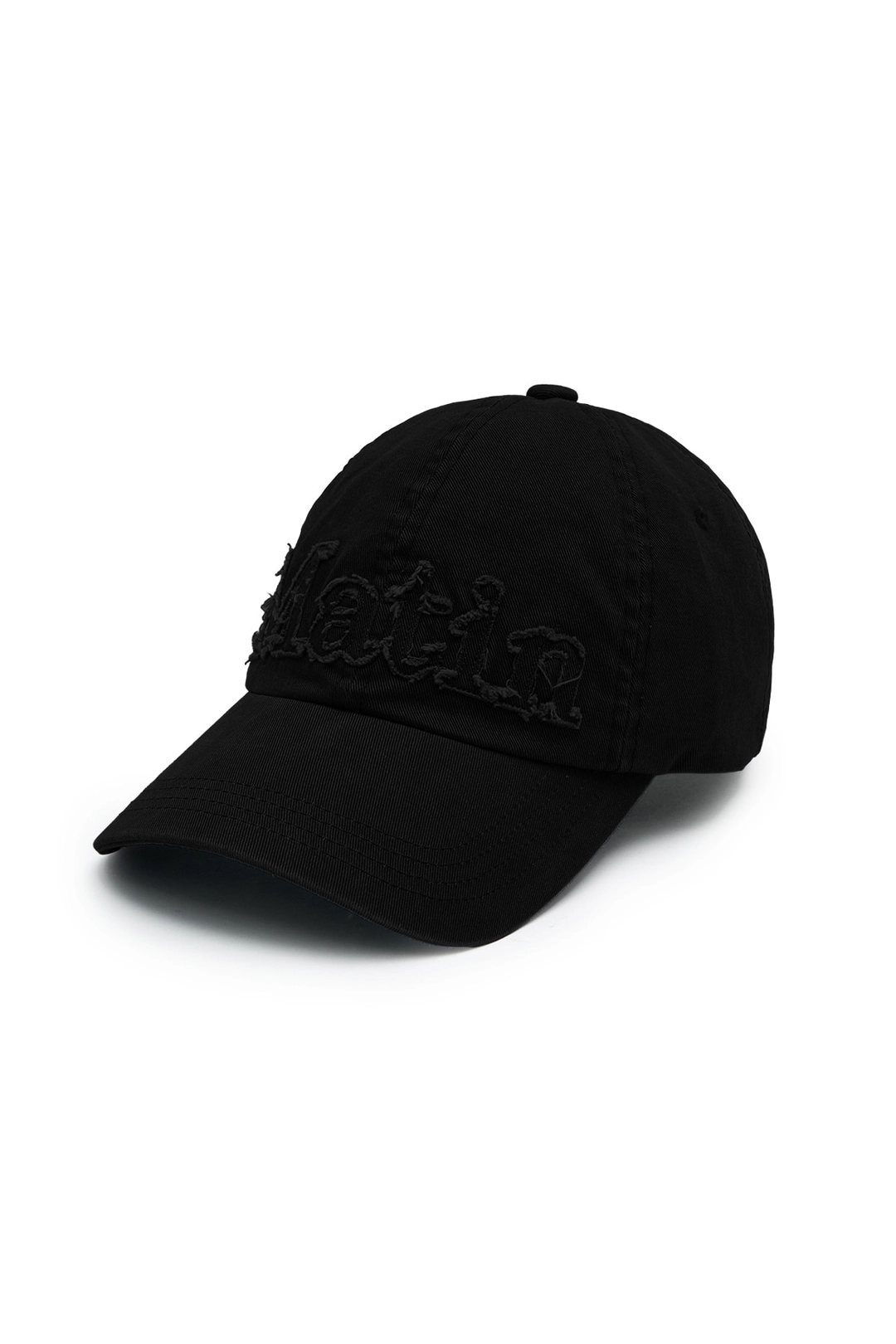 마뗑킴 ROUGH CUT APPLIQUE BALL CAP IN BLACK 상품 이미지 2