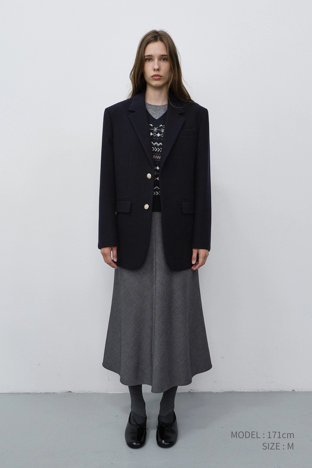 던스트 UNISEX CLASSIC 2 BUTTON WOOL BLAZER NAVY_UDJA6C107N2 상품 이미지 2