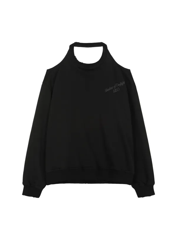 BACKLESS SWEATSHIRT (BLACK)