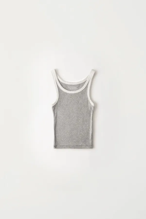 Jelly rib tank top (Gray)