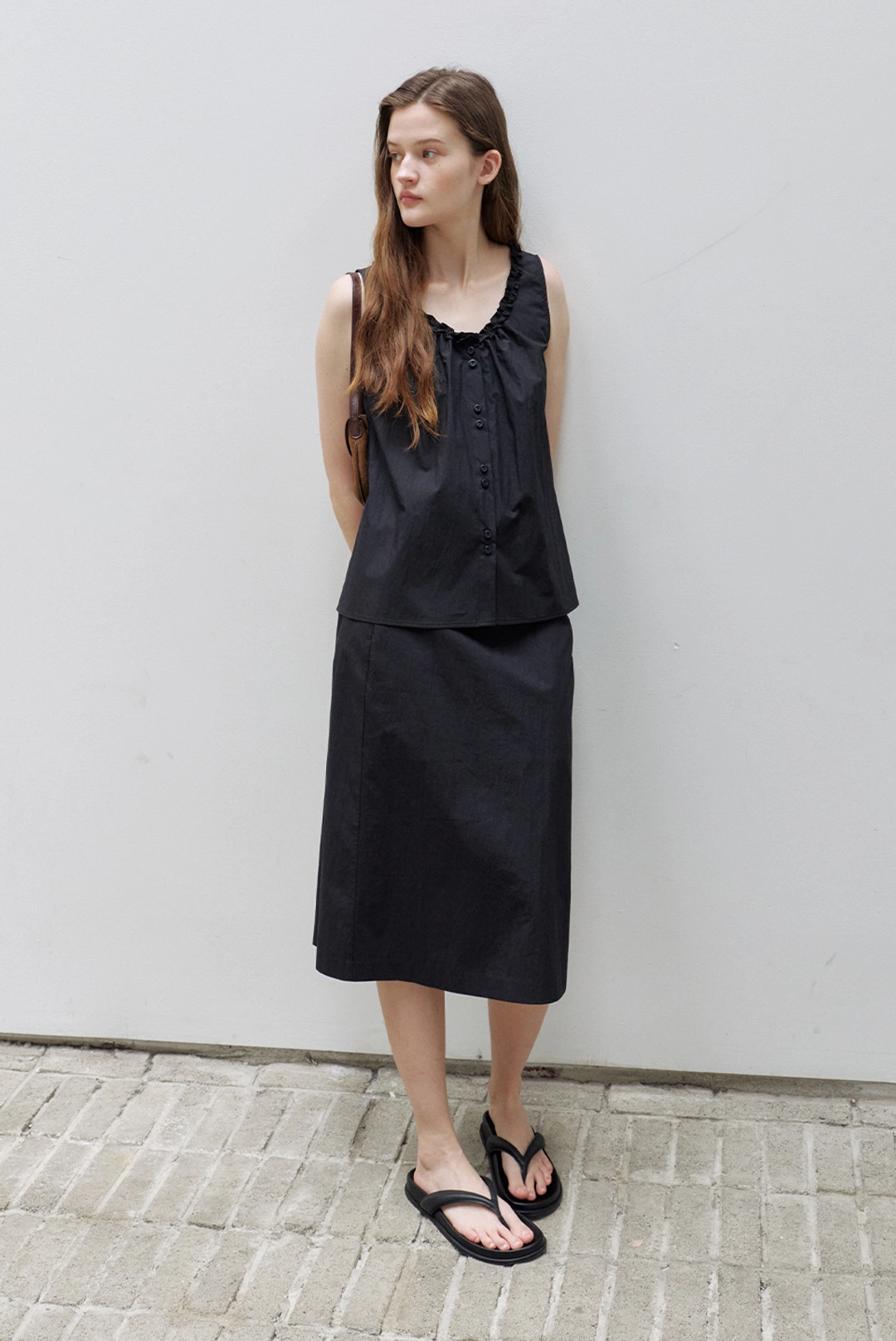 브렌다 브렌든 mini frill blouse - black 상품 이미지 2