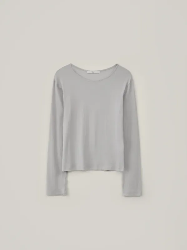 Fresh Cotton Long Top - Light Gray